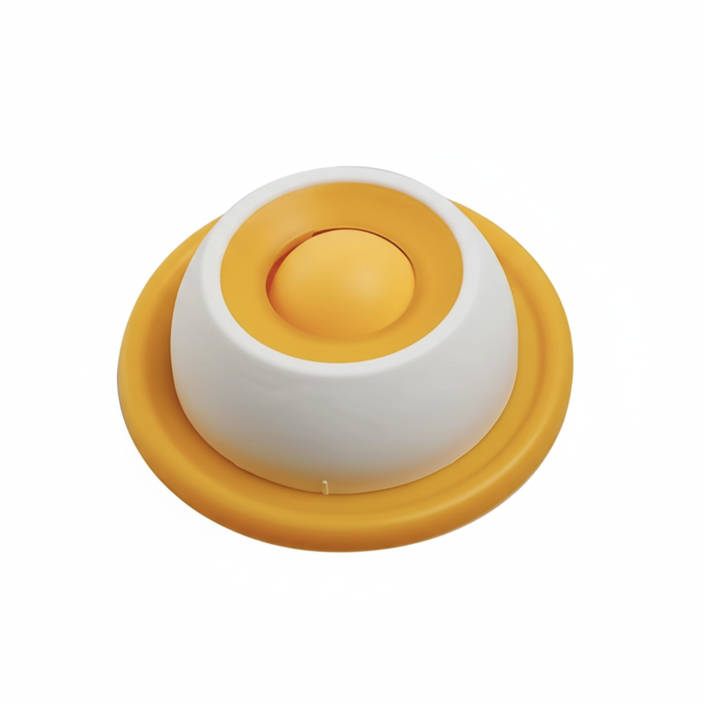 Bol à lécher silicone blanc et jaune pour chat et chien - Museau Club