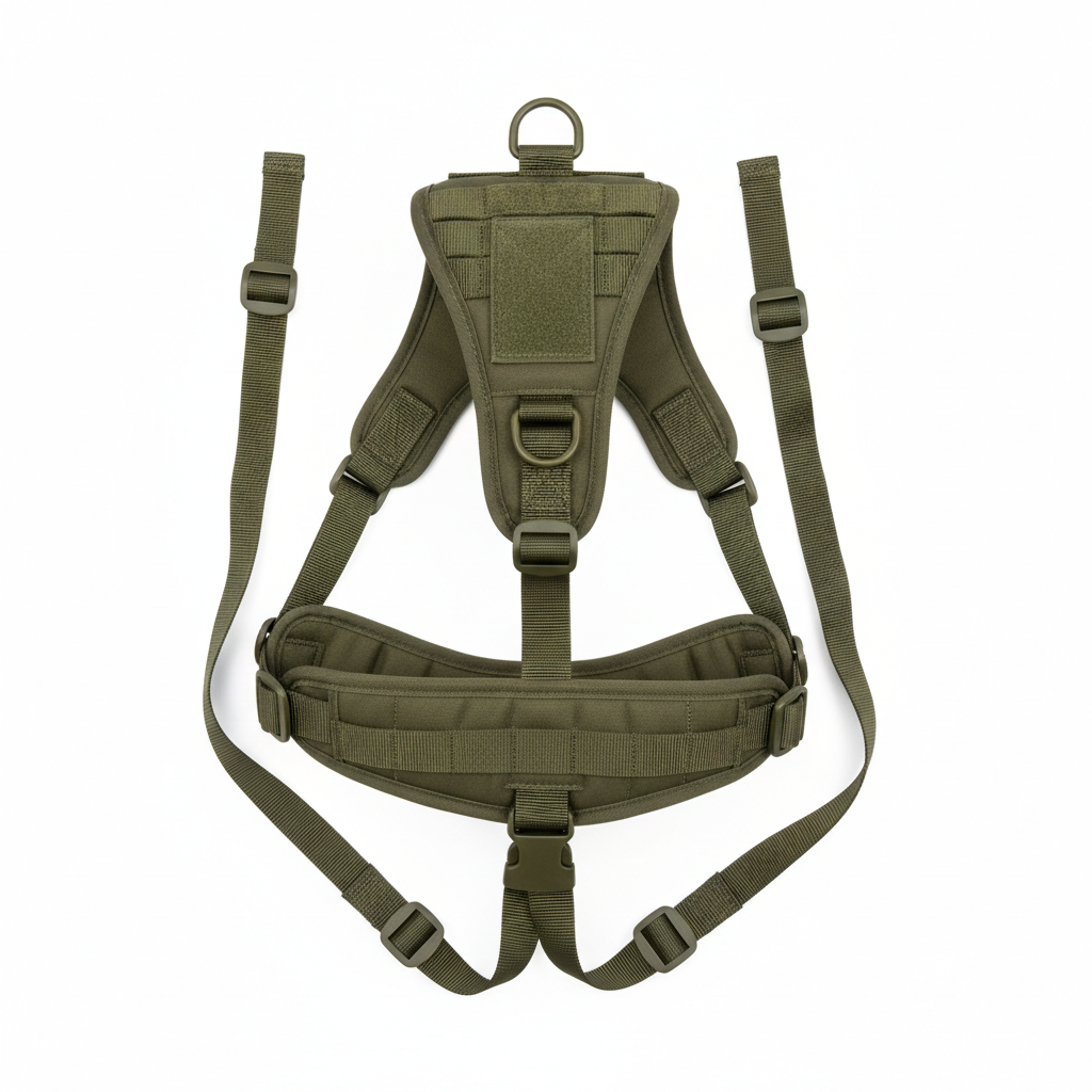 Harnais tactique pour chien fond blanc - Museau Club